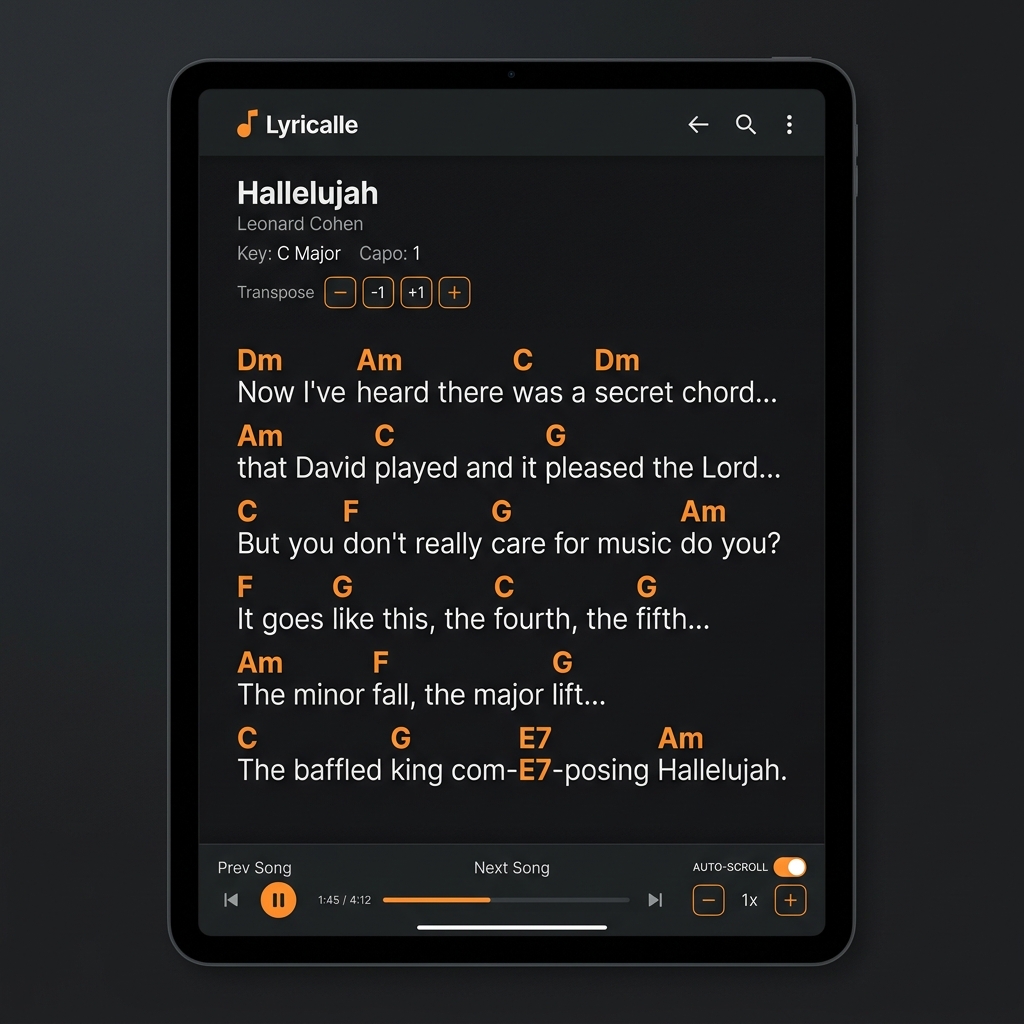 Lyricalle on Tablet